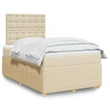 Maison Exclusive - Sommier à lattes de lit avec matelas Crème 120x200 cm Tissu