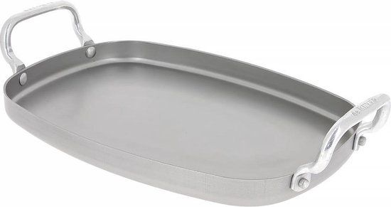 De Buyer Grillplaat Met Handgrepen 38 X 26 Cm Staal Grijs