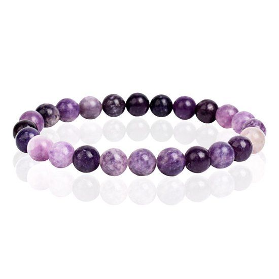 Memphis Lookinggoodtoday Natuursteen Armband met 8mm Kralen Memphis - Kunsite