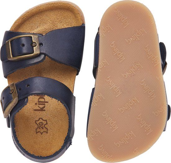 Kipling EASY 4 - Blauwe sandalen jongens maat 22 - Casual schoenen met leren buitenlaag