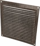 AMIG Ventilatierooster/muurrooster - 170 x 170mm - aluminium - wengehout look - schoepenrooster