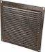 AMIG Ventilatierooster/muurrooster - 170 x 170mm - aluminium - wengehout look - schoepenrooster