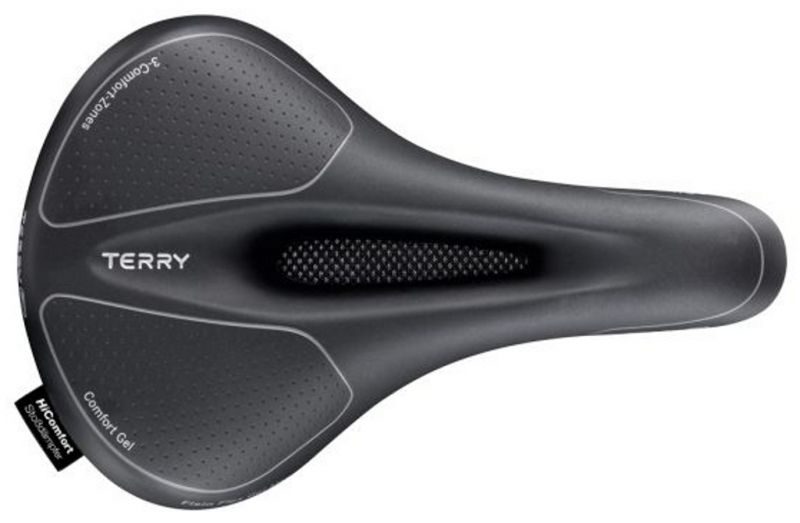Terry Fisio Flex Max Gel Zadel - Heren - Zwart - Elektrische Fiets - Met Uitsparing