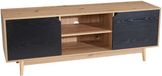 Ervesto meuble TV bas - meuble TV - buffet - 150x55x40 cm - décor chêne noir