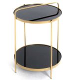 Haku Bijzettafel Ø38 cm x 51 cm Zwart-Goud Metaal Glas