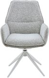 Starfurn Eetkamerstoel Hera - Lichtgrijs Stof - Draaibaar - Incl. Armleuning - Set van 2