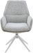 Starfurn Chaise de salle à manger Hera - Tissu gris clair - Pivotant - Avec accoudoir - Set de 2