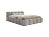 Lit rembourré 200x200 avec coffre, velours hydrofuge gris clair