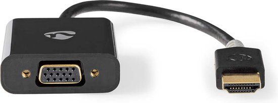 Nedis CCBW34900AT02 video kabel adapter 0,2 m VGA (D-Sub) HDMI Type A (Standaard) Antraciet
