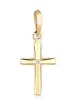 Elli DIAMONDS Elli PREMIUM - Hanger - Dames Kruis Hanger Religie met Diamant (0.005 ct.) in 585 geel goud - Dames