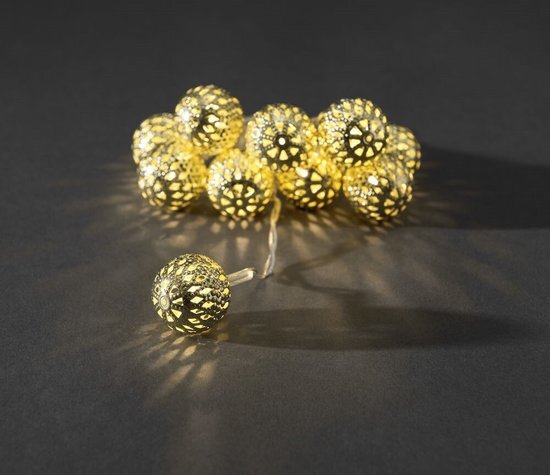 KONSTSMIDE Light set small gold metal balls