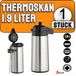 Merkloos Thermosfles - met pomp - 1,9 liter - RVS - isoleerkan - koffiekan - theekan - voor warme / koude dranken