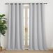 NICETOWN Verduisteringsgordijnen, raamdecoratie, dubbele gordijnen, met oogjes, isolatie, ondoorzichtig, voor huis, slaapkamer, woonkamer, L 140 x H 240 cm, lichtgrijs, 2 stuks