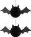 PartyDeco Halloween thema hangende vleermuis - 2x - zwart - papier - 45 cm