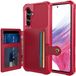 Portemonnee Hoesje Geschikt voor Samsung Galaxy A54 - Back Cover met Pasjeshouder - Rood
