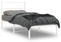 Lit en métal blanc avec tête de lit 90x190 cm