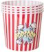 Gerimport Bol à popcorn - 8x - rouge/blanc - plastique - D24 - 9 litres - réutilisable
