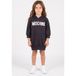 Moschino Girl's Hoodie Dress With Logo Embroidery Black