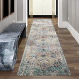 Tapis Oriental Salon Extérieur Vintage Coloré 80 x 300 cm