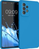 kwmobile telefoonhoesje geschikt voor Samsung Galaxy A53 5G - Hoesje met siliconen coating - Smartphone case in neon blauw