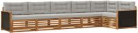 vidaXL - Buiten - bank - set - 6 - st - Naturel - en - lichtgrijs - Polyester