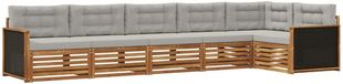 vidaXL - Extérieur - canapé - ensemble - 6 - pièces - Naturel - et - gris clair - Polyester