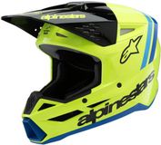 Alpinestars S-M3 Youth Radium Geel Fluo Zwart Blauw Offroad Helm