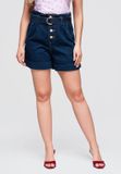 OMBRE Korte Broek - Loose Fit - Katoen - Knopen Donkerjeansblauw XL