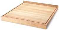 Continenta planche de cuisine avec gouttière à jus 49x42.5cm bois de caoutchouc