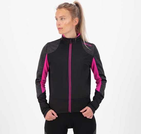 Rogelli Glory Fietsjack Winter Dames - Zwart Grijs Roze - M