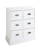 HAKU Ladekast wit, Massief hout, MDF - Maat: B 60 cm x H 75 cm x D 30 cm, Stijl: Kustmeubilair