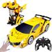 Voiture télécommandée - Jouet transformable 2-en-1 - Commande gestuelle - Phares LED - 2 batteries