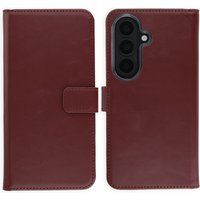 Selencia Echt Leren Bookcase voor de Samsung Galaxy S26 - Burgundy