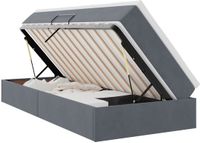 vidaXL Opbergbed met matras, donkergrijs, 100 x 200 cm, fluweel
