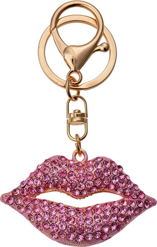 Juleeze Sleutelhanger Mond Roze Metaal - Vrouwen - Sleutelhanger