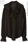 Widmann Piratenshirt Zwart Man XL Carnaval kostuum Verkleedkleding
