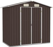vidaXL Tuinschuur - 205x129x183 cm - Gegalvaniseerd Staal - Bruin