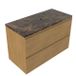 Saniclass Holz Pure Badkamermeubelset - 100x45x63cm - Noche natuurstenen topblad dark emperador - 1 kraangat - 2 lades - mat eiken natural (hout) SW1420787/SW1242390