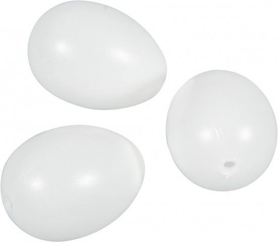 Plastic eieren 10 cm 16 stuks - Wit - Pasen