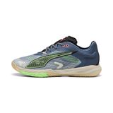 PUMA Accelerate NITRO™ SQD 4 FOREVER.BETTER. Handbalschoenen Uniseks, Blauw/Zwart/Grijs, Maat 43