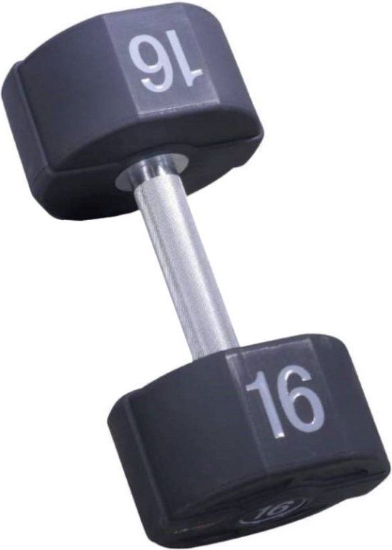 LIFEMAXX PU Dumbbell - 16 kg - Zwart