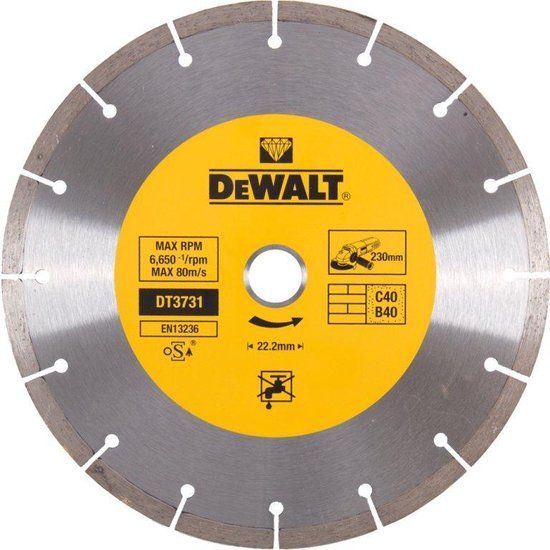 DeWalt DT3731 Diamantdoorslijpschijf - 230 x 22,23 x 2,3mm - beton - steen