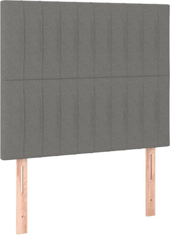 vidaXL Hoofdbord donkergrijs Stof 80x5x118/128 cm