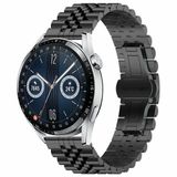 By Qubix Qubix Stalen band Zwart voor Huawei Watch 5 46mm