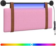 vidaXL Hangend hoofdbord Met LED-verlichting Roze Antiek PU