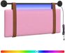 vidaXL Hangend hoofdbord Met LED-verlichting Roze Antiek PU