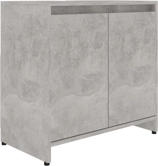 vidaXL Badkamerkast - 60x33x61 cm - Bewerkt Hout - Betongrijs