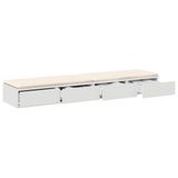 vidaXL Bedlades Wit 160 x 36,5 x 16,5 cm Bewerkt hout