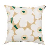 Marimekko Housse de coussin Pieni unikko 50x50 cm Sable-blanc-foin-émeraude