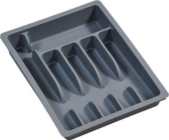 Kesper Uitschuifbare bestekbak - 6 tot 8 Vaks - Grijs - Plastic